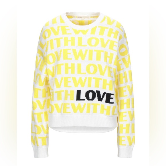 Maje Yellow With Love Knitted Jumper Size 3 - Picture 1 of 5